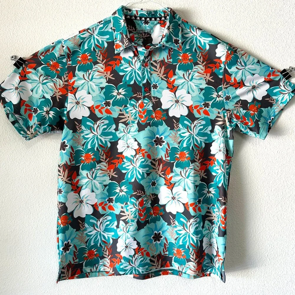 Tattoo Golf - Aloha Men's Hawaiian Golf Shirt - L - Picture 2 of 5